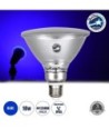 GLOBOSTAR® GARDENPAR 60231 Σποτ E27 PAR38 Σκληρού Υάλου LED 18W 1200lm 60° AC 220-240V Αδιάβροχο IP65 Μπλε - Μ12 x Π12 x Υ13cm - 3 Χρόνια Εγγύηση
